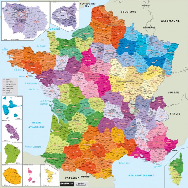 Carte Région Ile de France magnétique