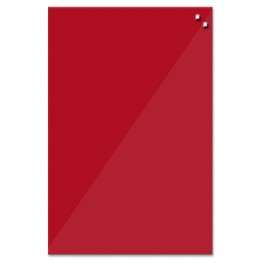 Tableau en verre magnétique coloris rouge
